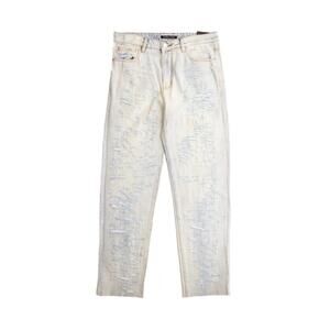 NEW EMBELLISH men's blasted denim jeans in powder wash
